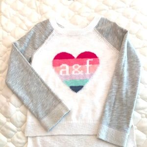 Abercrombie kids sweater with heart and a&f logo